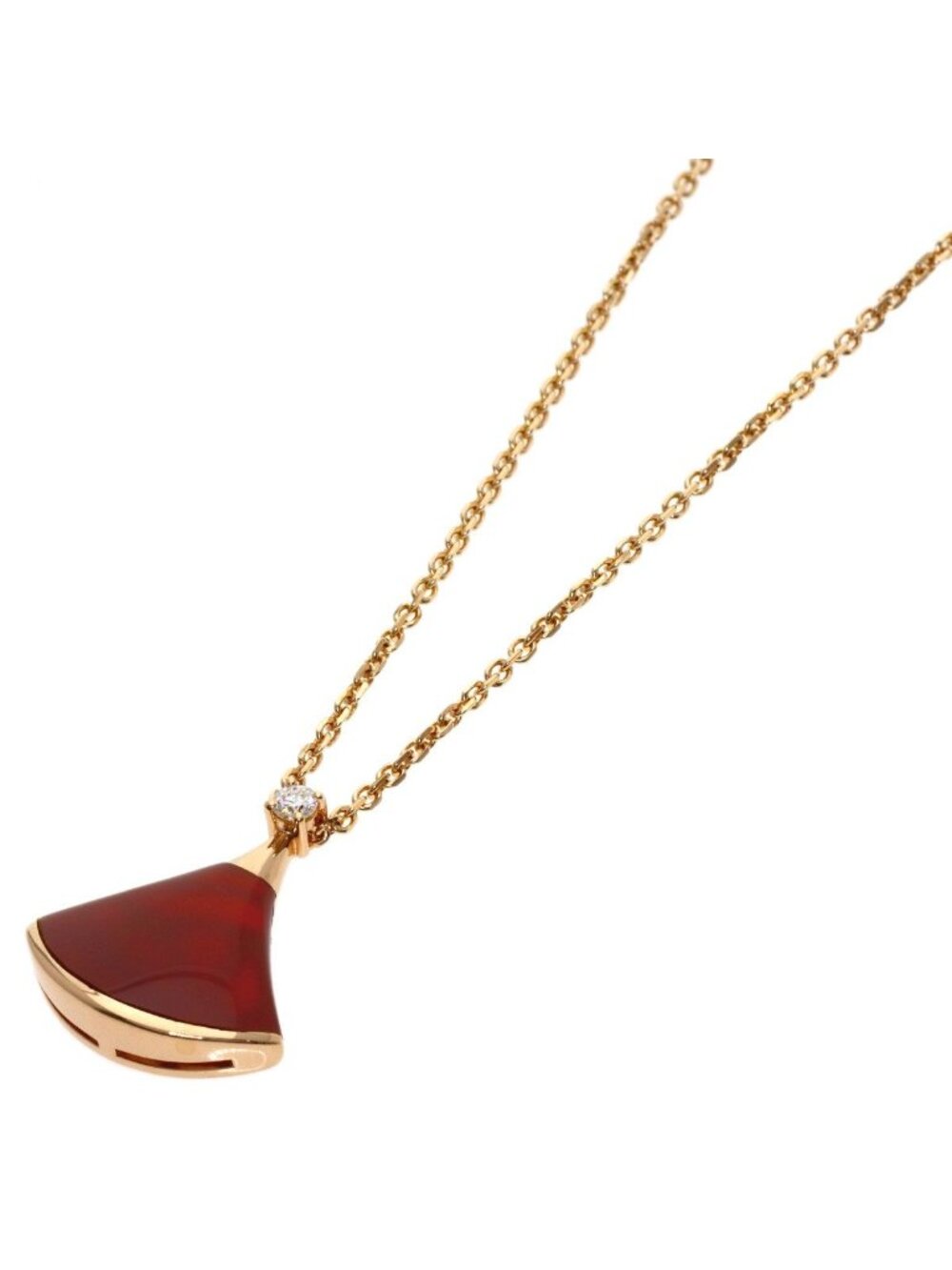Bvlgari Diva's Dream Diamond Carnelian Necklace 18K Pink Gold